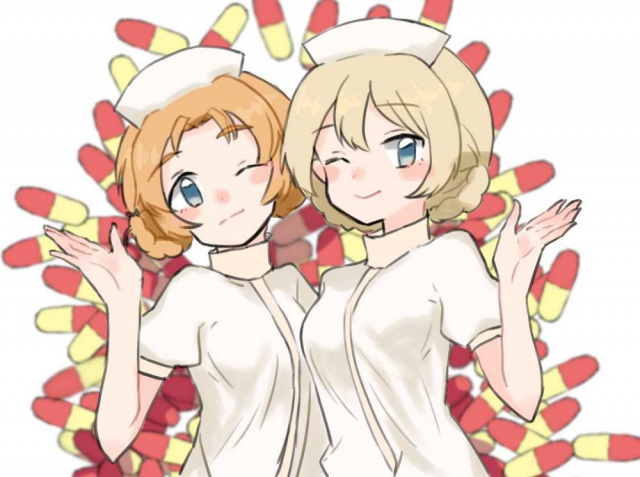 darjeeling (girls und panzer)+orange pekoe (girls und panzer)