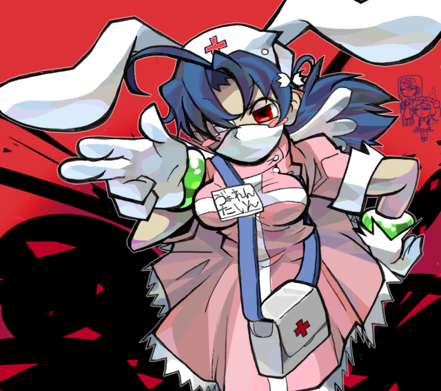 bloody marie (skullgirls)+double (skullgirls)+nakahara komugi+valentine (skullgirls)