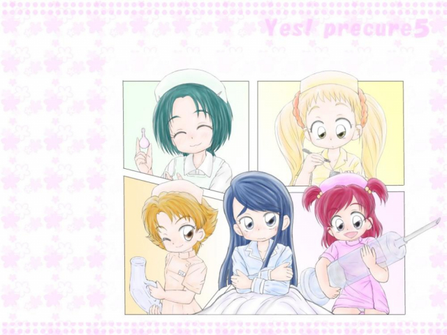 akimoto komachi+kasugano urara (yes! precure 5)+minazuki karen+natsuki rin+yumehara nozomi