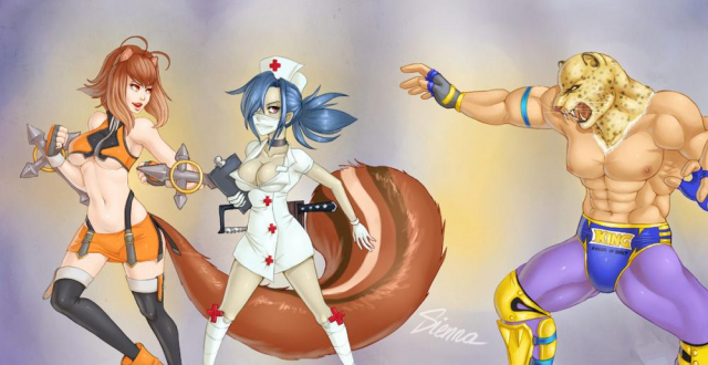 king (tekken)+makoto nanaya+valentine (skullgirls)