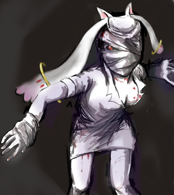 bubble head nurse+kyubey+nurse (silent hill)