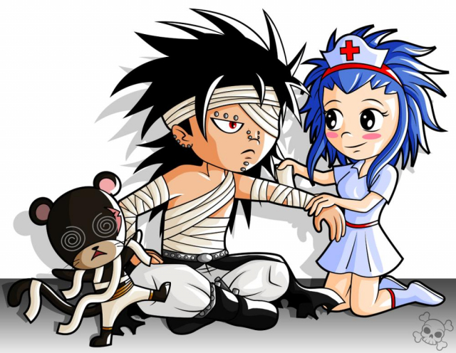 gajeel redfox+levy mcgarden+panther lily