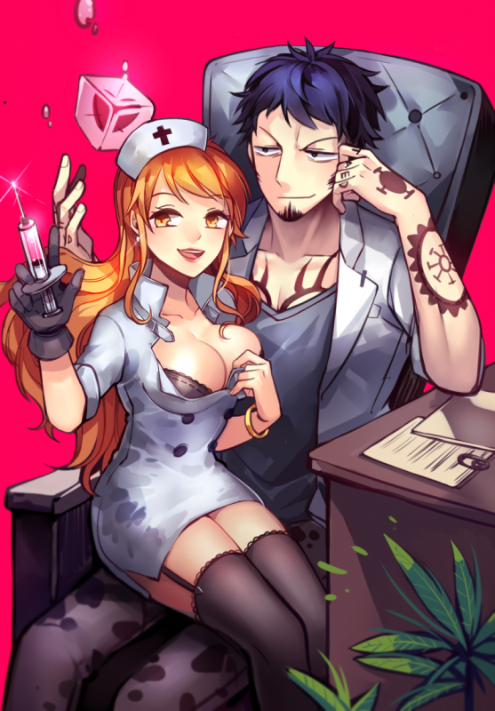 nami (one piece)+trafalgar law