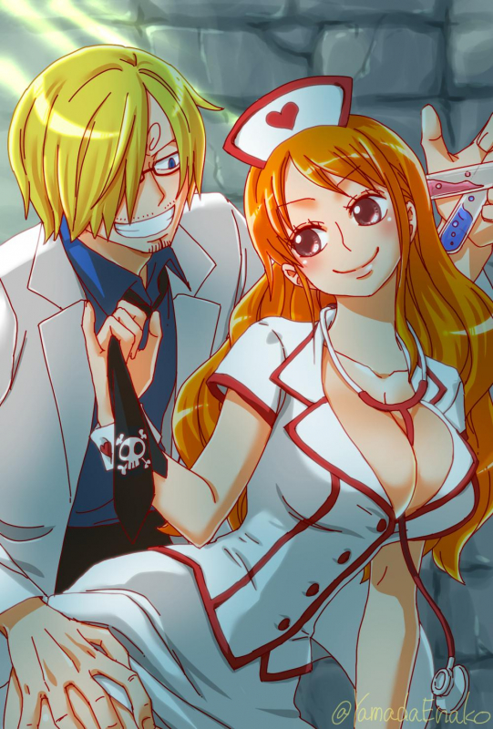 nami (one piece)+sanji