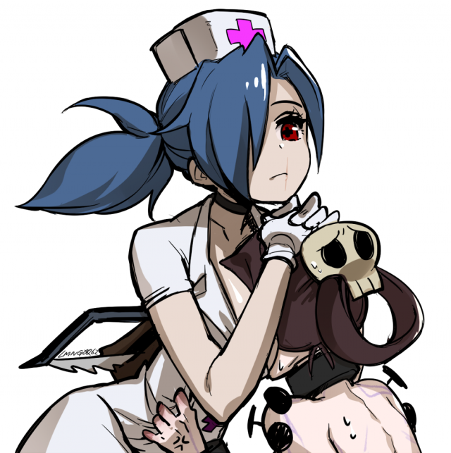 carol (skullgirls)+painwheel (skullgirls)+valentine (skullgirls)