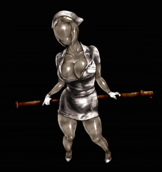 bubble head nurse+nurse (silent hill)