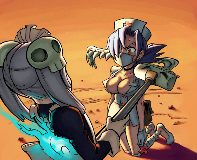 bloody marie (skullgirls)+valentine (skullgirls)