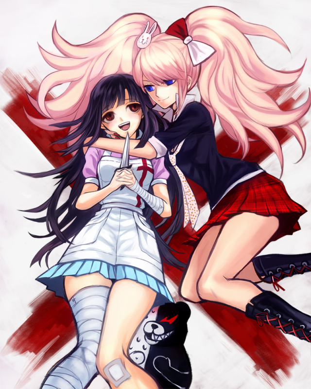 enoshima junko+monokuma+tsumiki mikan