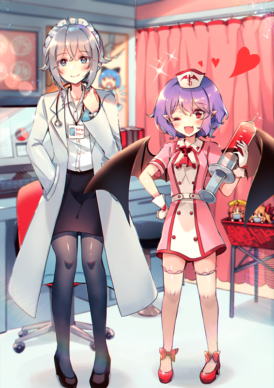 cirno+flandre scarlet+hong meiling+izayoi sakuya+remilia scarlet