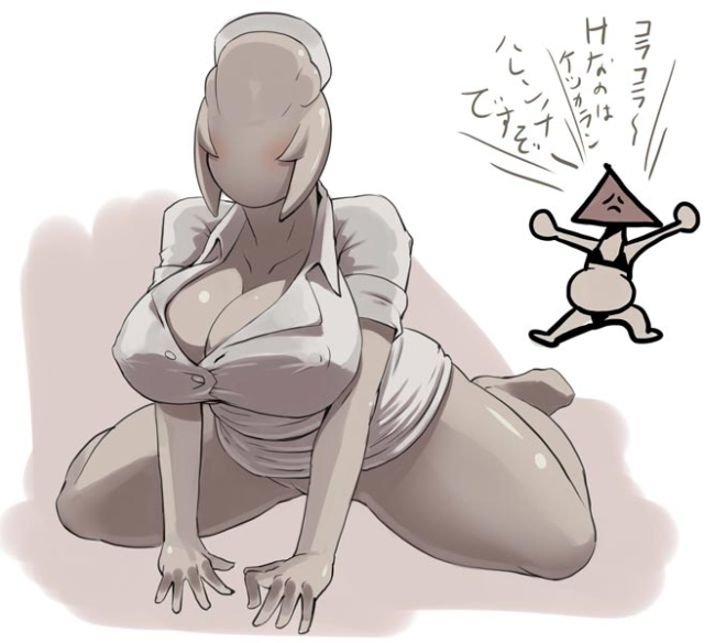 bubble head nurse+nurse (silent hill)+pyramid head