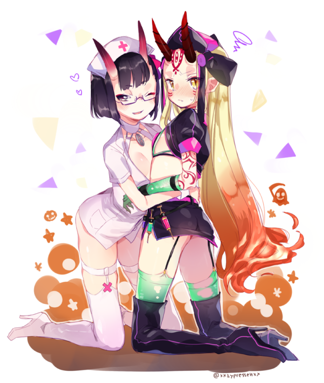 ibaraki douji (fate)+shuten douji (fate)+trick or treatment