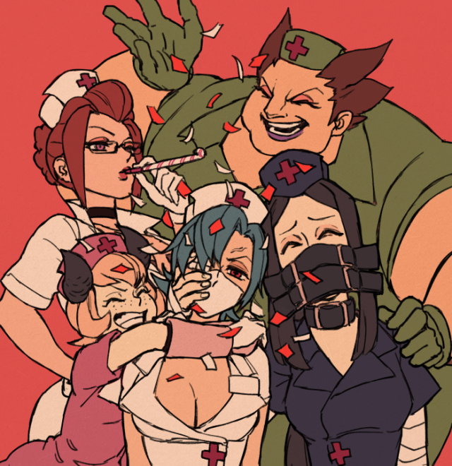 christmas (skullgirls)+easter (skullgirls)+hallow (skullgirls)+patty (skullgirls)+valentine (skullgirls)