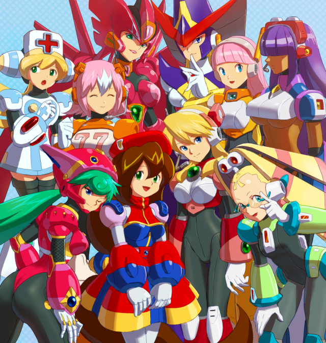 alia (rockman)+berkana+cinnamon+ferham+iris (rockman x)+layer+marino+nana (rockman)+palette (rockman)