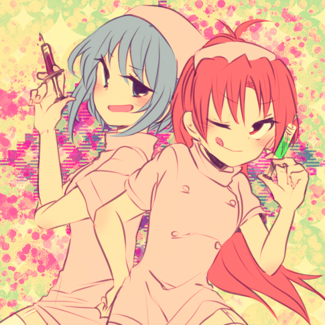 miki sayaka+sakura kyouko