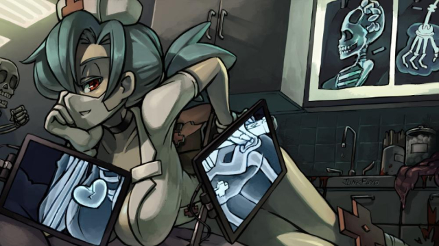 filia (skullgirls)+peacock (skullgirls)+samson (skullgirls)+valentine (skullgirls)