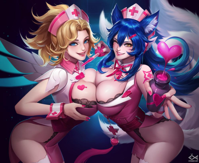 ahri+mercy (overwatch)