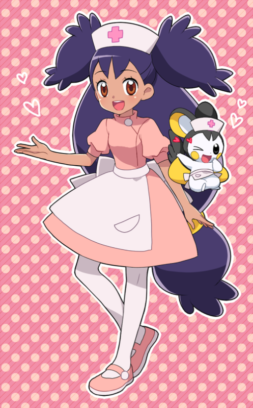 emolga+iris (pokemon)+joy (pokemon)