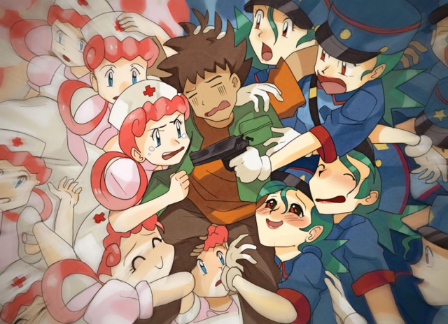 brock (pokemon)+jenny (pokemon)+joy (pokemon)