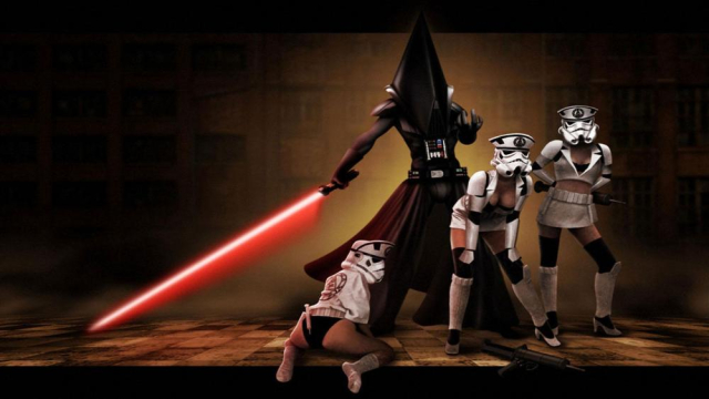 darth vader+pyramid head+stormtrooper