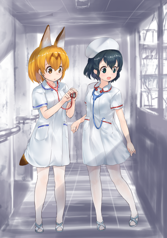 kaban (kemono friends)+serval (kemono friends)