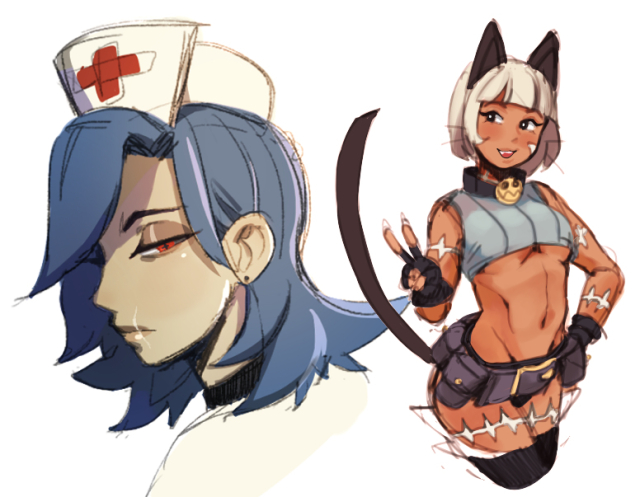 ms. fortune (skullgirls)+valentine (skullgirls)