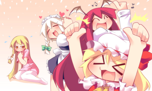 flandre scarlet+izayoi sakuya+kirisame marisa+koakuma