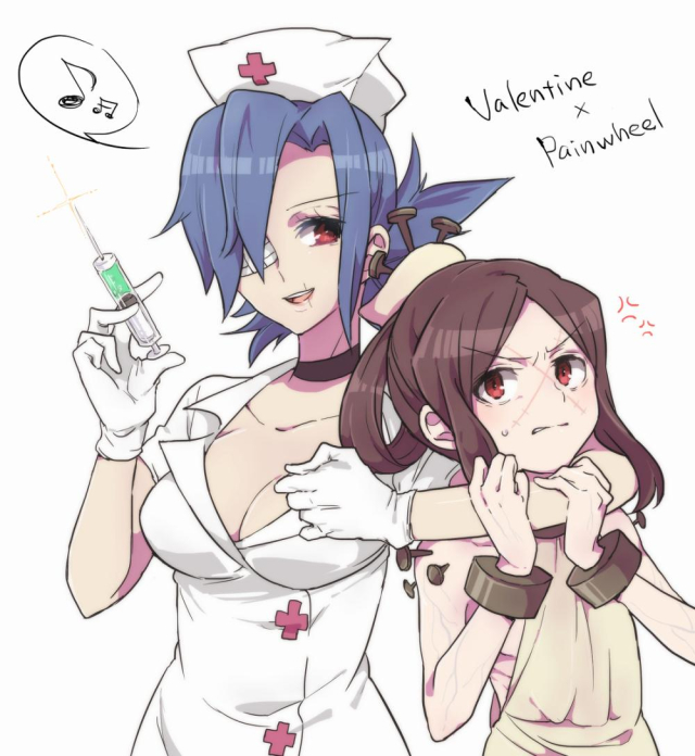 carol (skullgirls)+painwheel (skullgirls)+valentine (skullgirls)