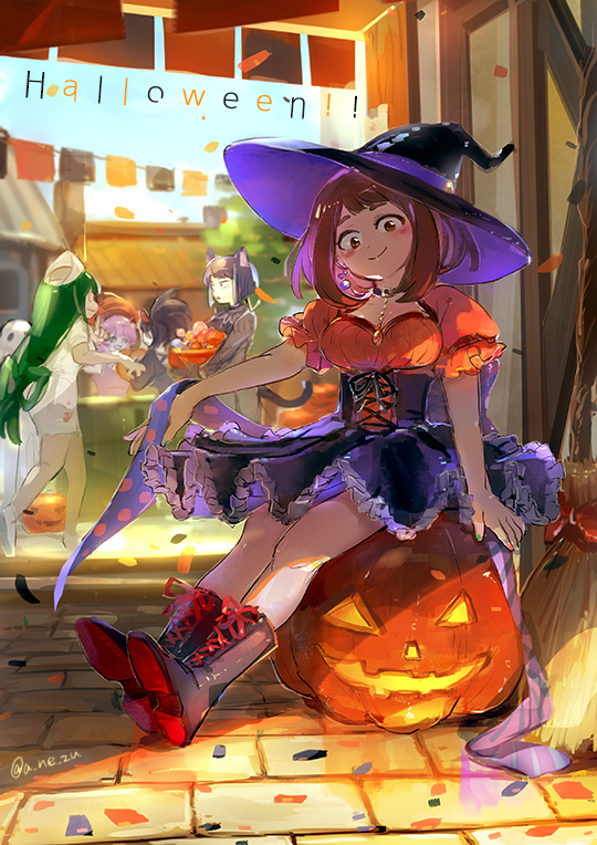 ashido mina+asui tsuyu+jirou kyouka+uraraka ochako+yaoyorozu momo