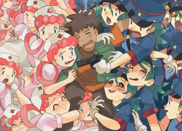 brock (pokemon)+jenny (pokemon)+joy (pokemon)