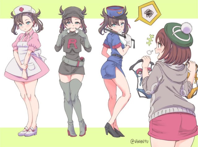 gloria (pokemon)+jenny (pokemon)+joy (pokemon)+marnie (pokemon)+team rocket grunt