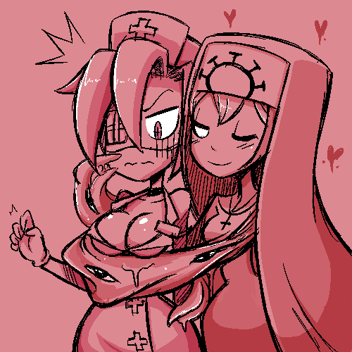 double (skullgirls)+valentine (skullgirls)