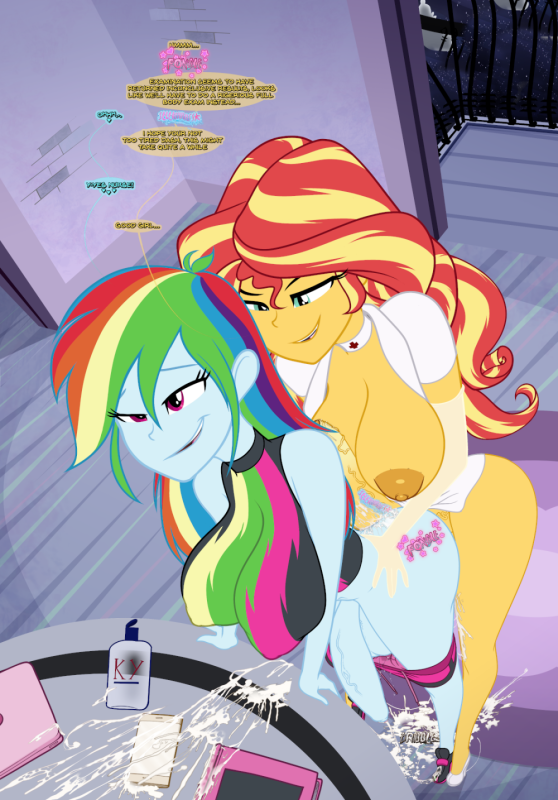 rainbow dash (eg)+rainbow dash (mlp)+sunset shimmer