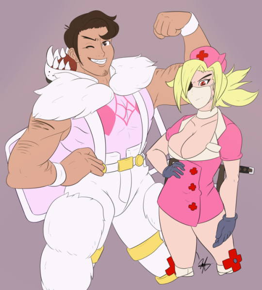 beowulf (skullgirls)+valentine (skullgirls)