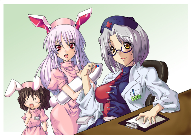 inaba tewi+reisen udongein inaba+yagokoro eirin