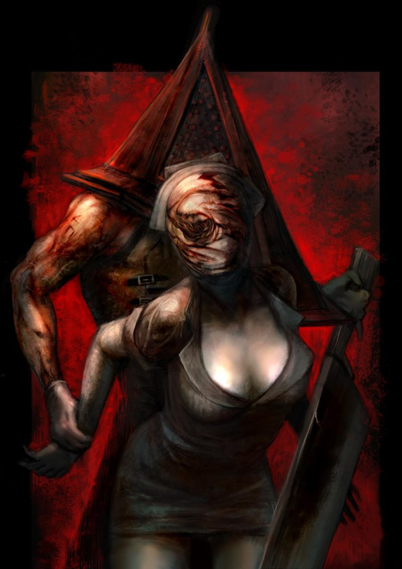 bubble head nurse+nurse (silent hill)+pyramid head